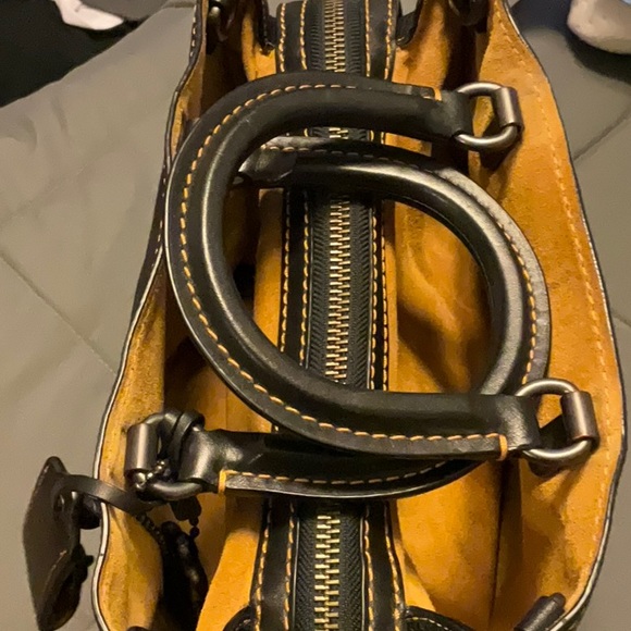 Coach Rogue EXCELLENT USED Handbag Black Pebbled Leather Tote Bag RG -20315 - Picture 12 of 16